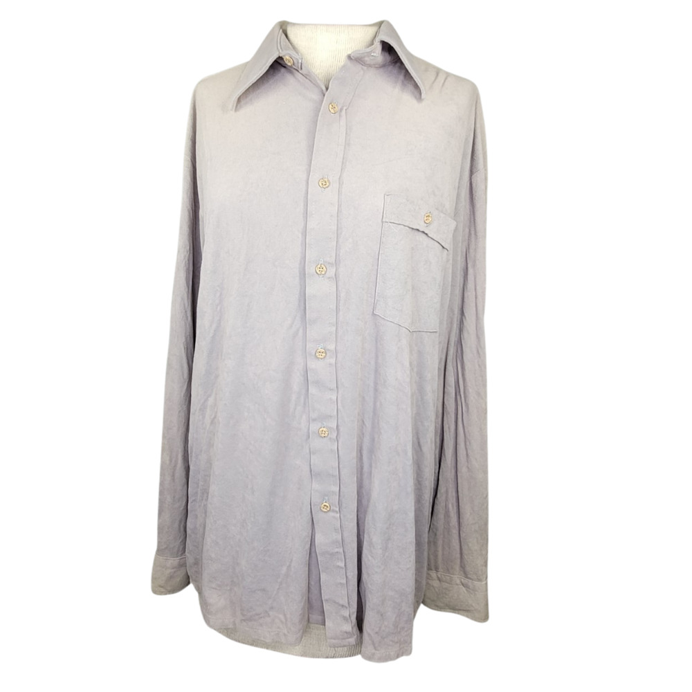 Vintage 70s Soft Arnel Blend Button Up Shirt Size Larg